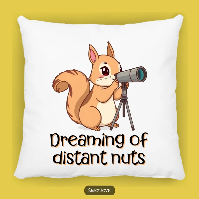 Funny Squirrel Explorer Pillow: Cozy Horizon Comfort, Hilarious Nature Gift