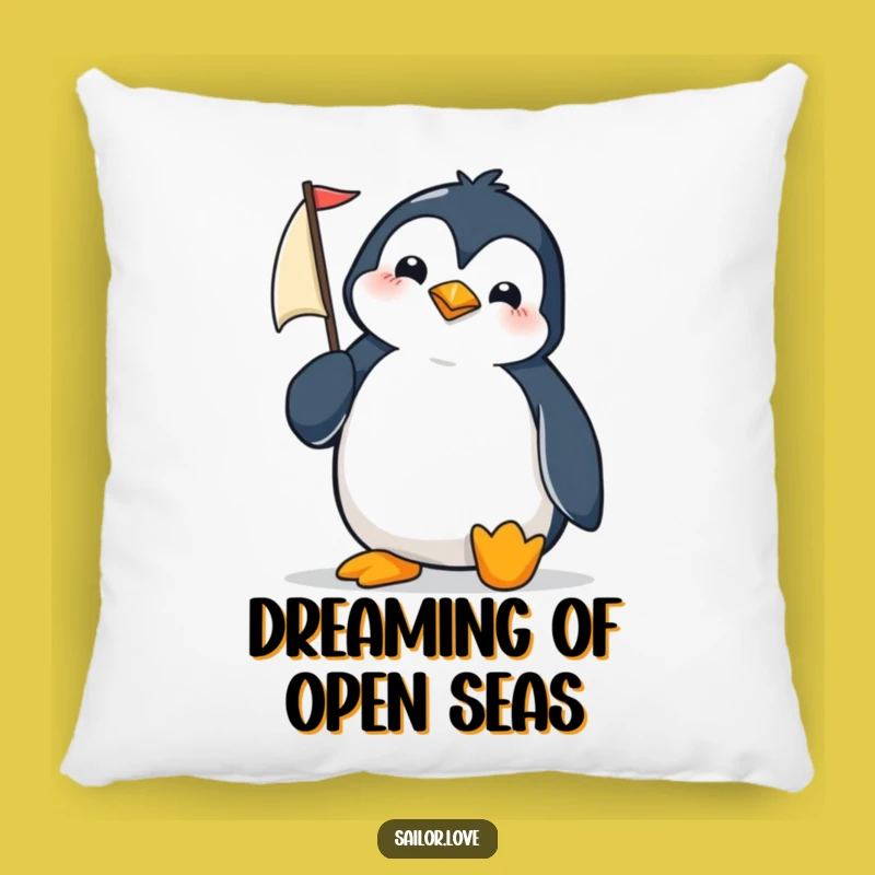 Funny Penguin Sailor Pillow: Cozy Determined Navigator Cushion Gift