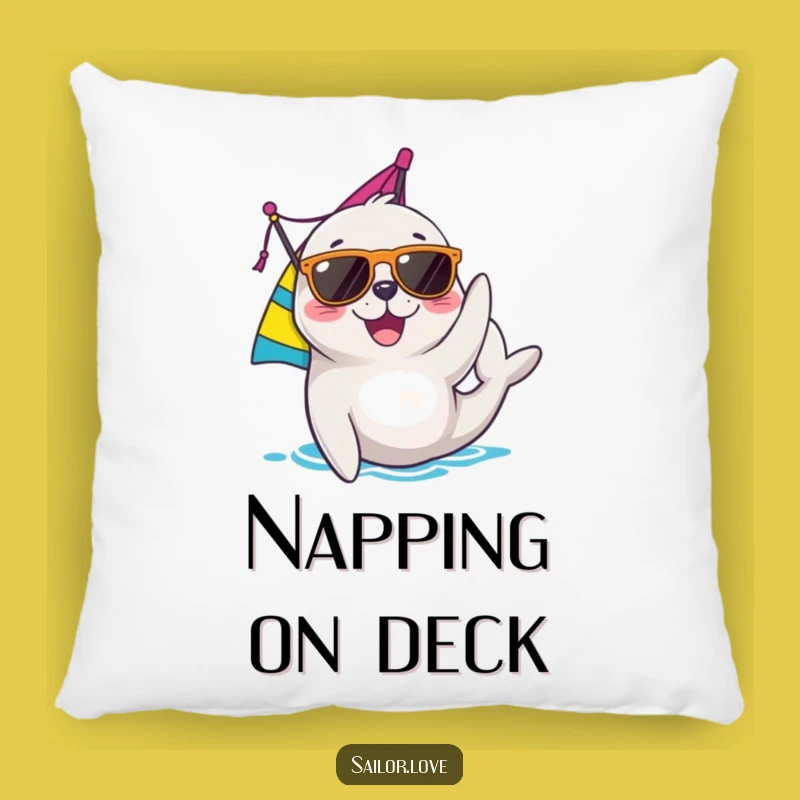 Funny Seal Pillow: Cozy Nautical Decor with a Joyful Sailor, Cool Gift