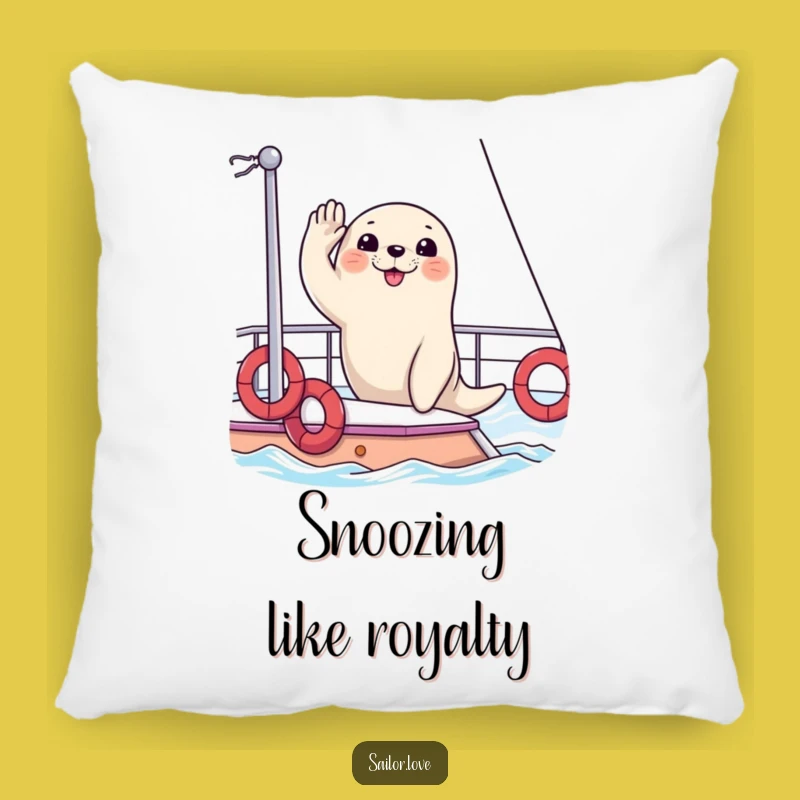 Funny Seal Yacht Pillow: Plush Comfort with Saluting Seal, Cute Funny Gift