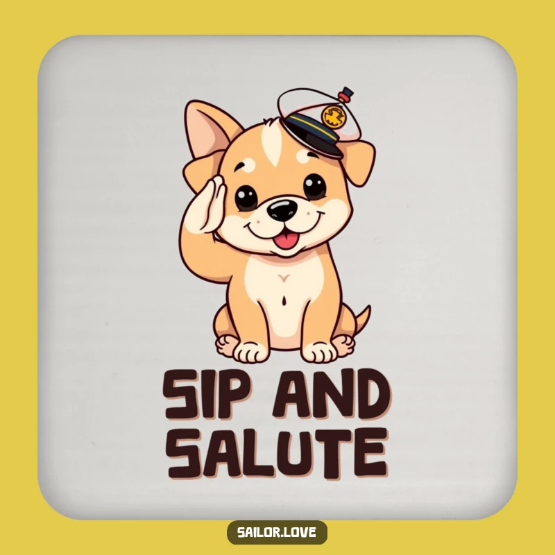 Funny Puppy Sailor Coaster: Protect Surfaces, Cute Funny Dog Gift Set