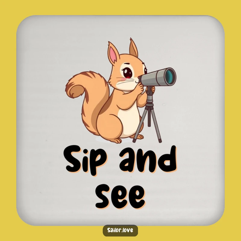 Funny Squirrel Explorer Coaster: Protect Surfaces, Nature Funny Gift