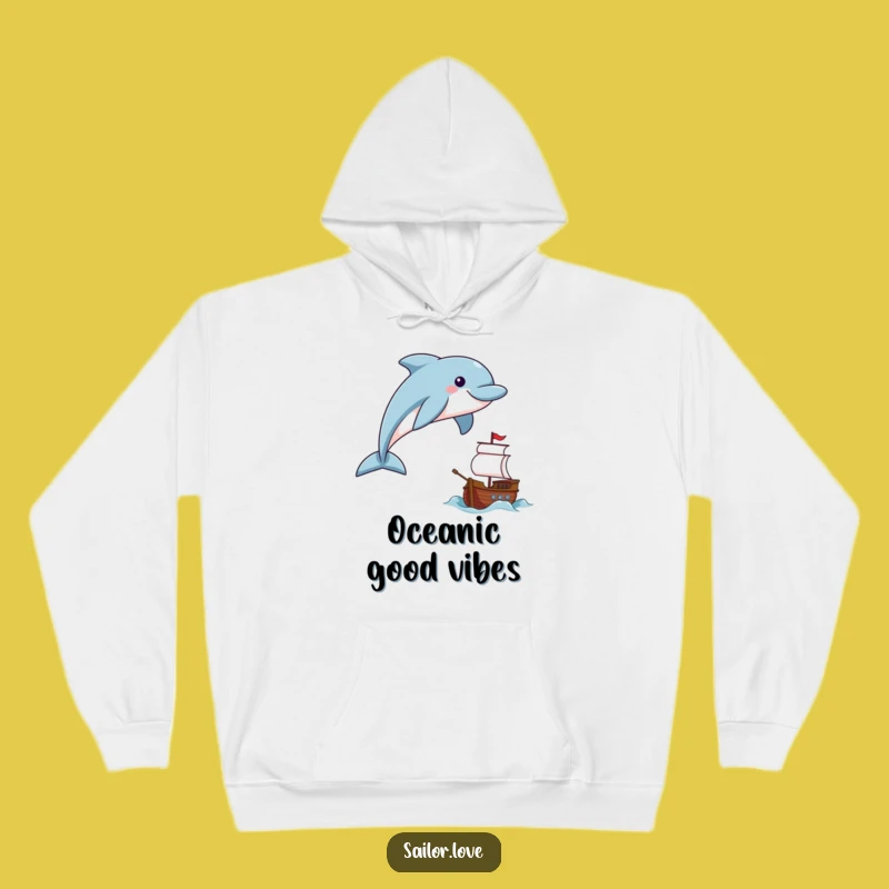 Funny Dolphin Sailor Hoodie: Cozy Joyful Leaper Sweatshirt Gift