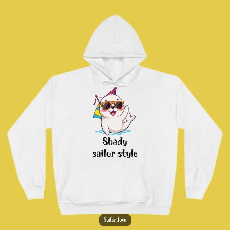 Funny Seal Hoodie: Joyful Sailor with Sunglasses, Cozy Nautical Comfort Gift