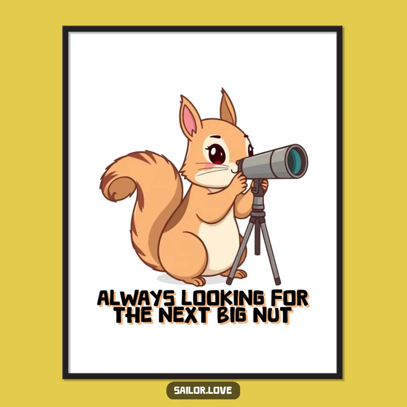 Free Printable Wall Art: Curious Squirrel Explorer Art, Funny Downloadable