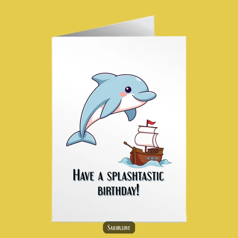 Free Printable Dolphin Birthday Card: Joyful Ocean Fun DIY Gift