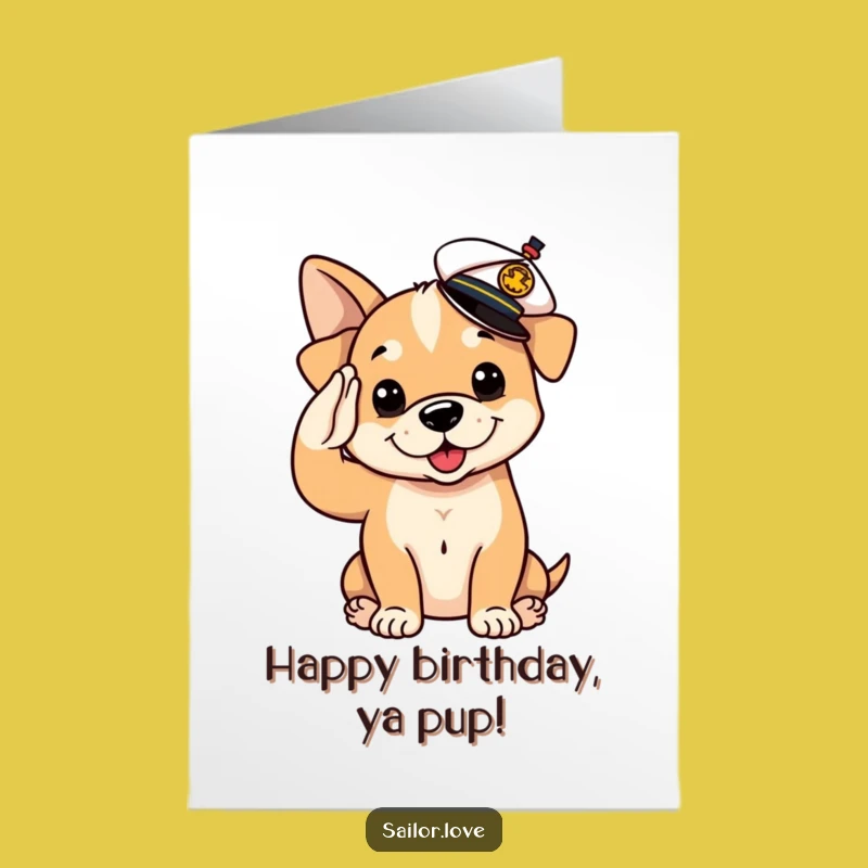 Free Printable Puppy Birthday Card: Funny Salute to Fun, Downloadable