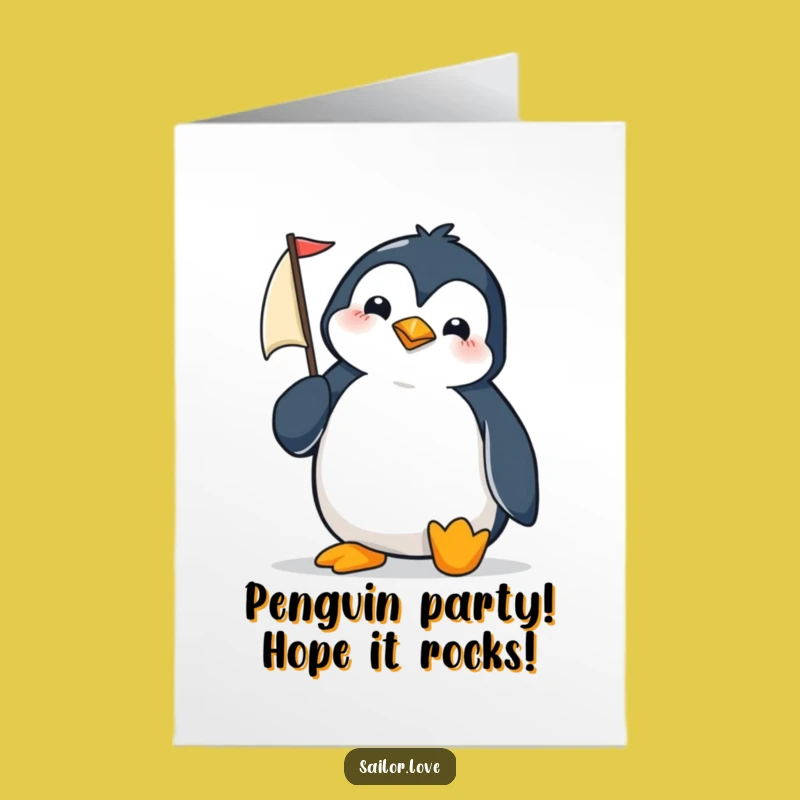 Free Printable Penguin Birthday Card: Funny Penguin Sailboat DIY Gift