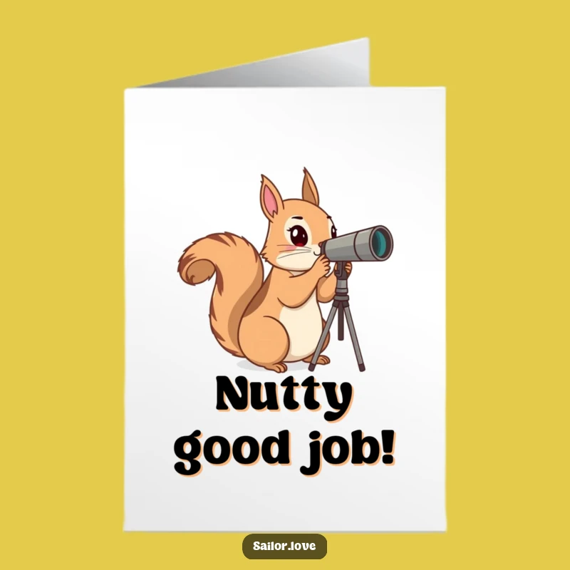 Free Printable Congrats Card: Squirrel Spots Success, Funny Downloadable