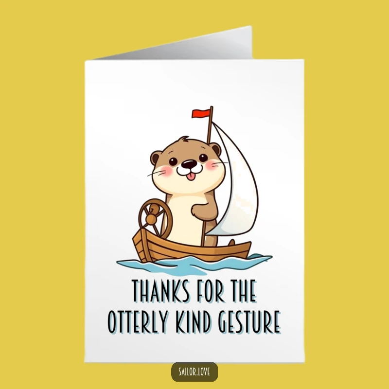 Free Printable Thank You Card: Otter's Helpful Sail, Kind Downloadable Gift