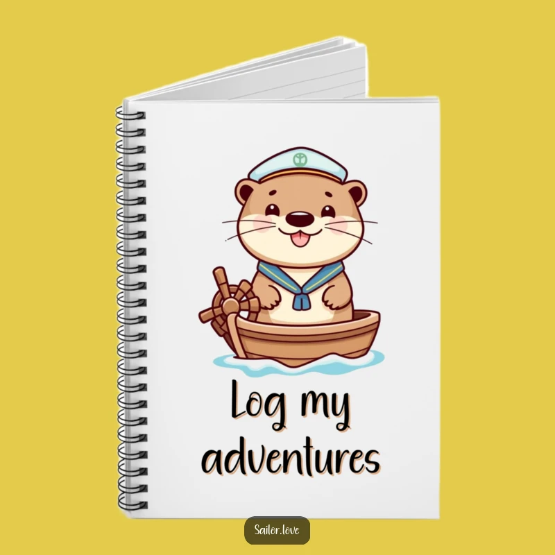 Funny Cheerful Otter Notebook - Sailor Boat Journal, Perfect Writer's Gift!