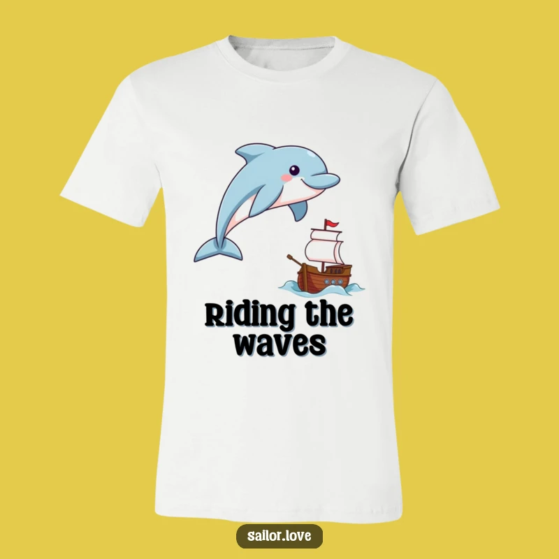 Funny Dolphin Sailor T-Shirt: Joyful Leaper Tee for Ocean Enthusiasts