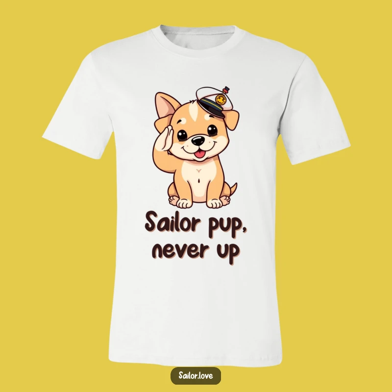 Funny Puppy Sailor T-Shirt: Cute Saluting Dog Tee, Hilarious Pet Lover Gift
