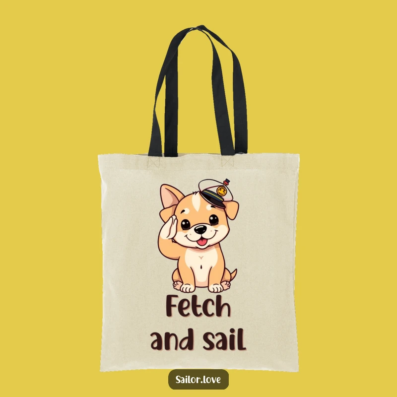 Funny Puppy Sailor Tote Bag: Carry Your Treasures, Cute Funny Dog Gift